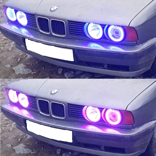 For BMW Headlight LED RGB Multi-Color Angel Eyes Halo Rings DRL Light Demon eyes - Picture 20 of 114
