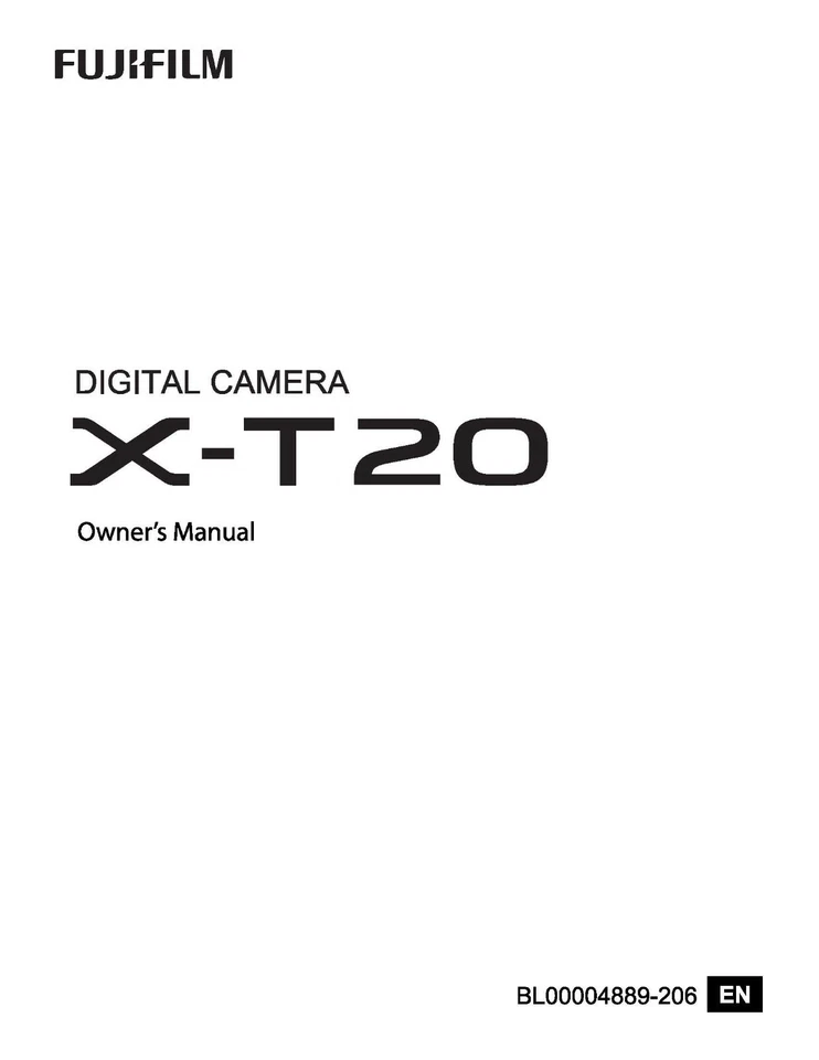 FUJI FUJIFILM X-T20 FOTOCAMERA DIGITALE MANUALE ISTRUZIONI STAMPATO GUIDA UTENTE 356 PAGINE