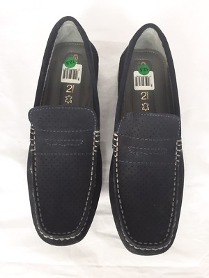 New Geox Men Suede Moccasins Loafers 2 Fittings Wide Navy  display picture 2