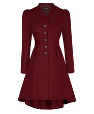 Scarlet Darkness Women’s High-lo Coat Long Jacket Renaissance Retro Vine Red S