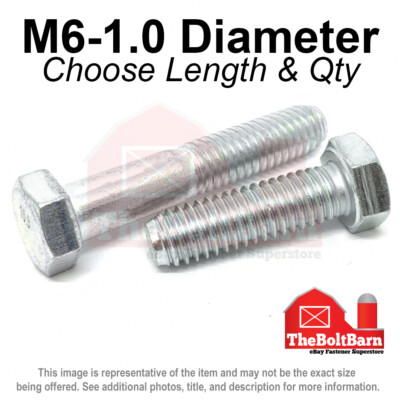 M6-1.0 Class 10.9 Hex Cap Screws Bolt COARSE Thread USS Zinc (Pick Length & Qty)