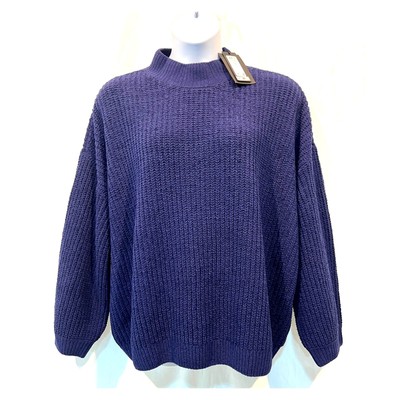 Vero Moda Mock Neck Pullover Casual Relaxed Sweater Blue Women's Size 3X NEW!