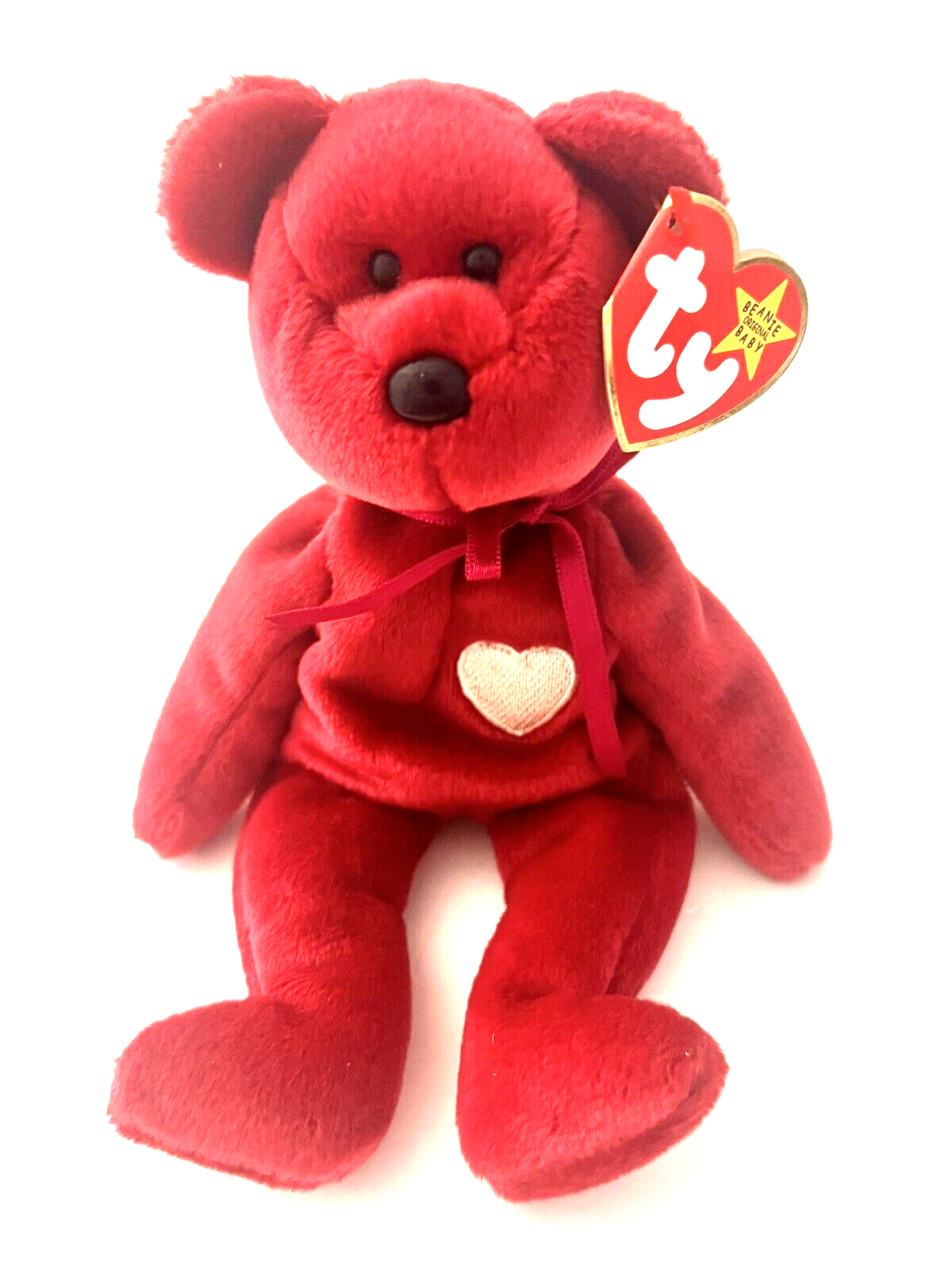 Beanie Baby Bear Valentina 1999 5th Generation Retired Red Valentine's Day Feb.-image