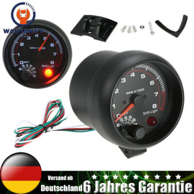 Drehzahlmesser 8000 U/min mit Hintergrundbeleuchtung für Auto LKW Boot Yacht DE