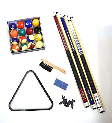 Pool Table Premium Billiard Accessory Kit Pool Cues Tips Bridge Ball Set Kit-804