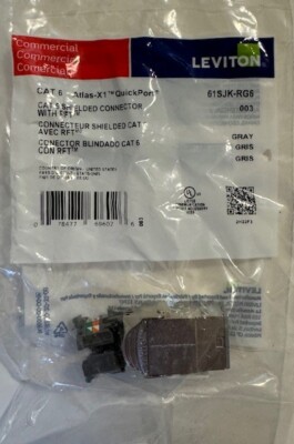 Bag Of 18 - LEVITON  Cat 6 Atlas Quick Port 61SJK-RG6  All NEW Ships FREE in USA