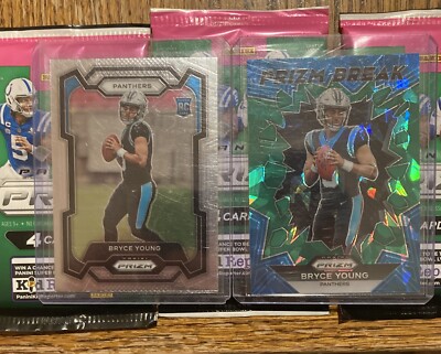 Bryce Young Lot! 2023 Prizm Break Green Ice PB3! Prizm Base Rookie Panthers #311