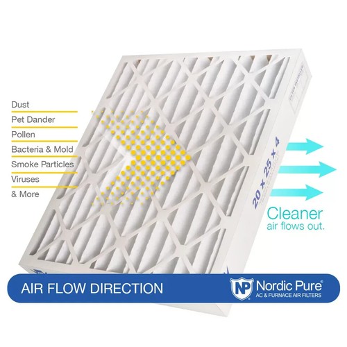 2 Pack Nordic Pure 20x25x4 (3 5/8) Pleated MERV 12 Air Filters NEW SEALED BOX - Picture 3 of 3