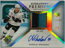 2020-21 UD Ultimate Nikolai Knyzhov Rookie Premium Materials Patch Auto 35/65