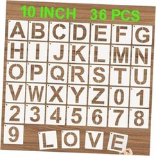 DZXCYZ Alphabet Letter Stencils 36 Pcs Reusable Plastic Letter Numbers 10 Inch