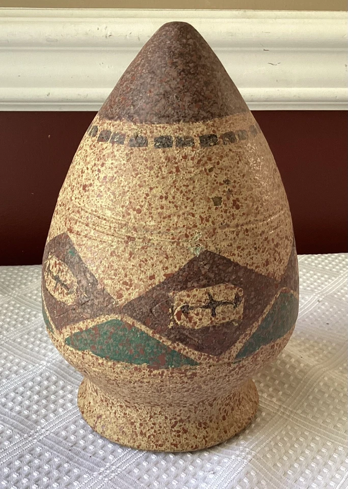 Jarrón colgante de gres/cerámica de estudio de colección, 7 1/4” L, (colgador no incluido) Foto 3 de 4