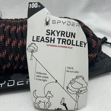 Spyder Skyrun Trolley Leash 100ft Camping Tie - out Cable for Dogs  *Open Box