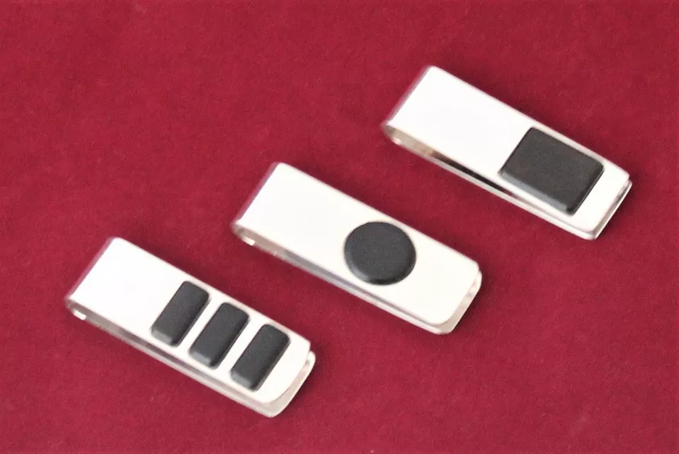 Ferma soldi Argento 925 Massiccio con Ebano Gioiello Uomo Made in Italy - Immagine 4 di 4