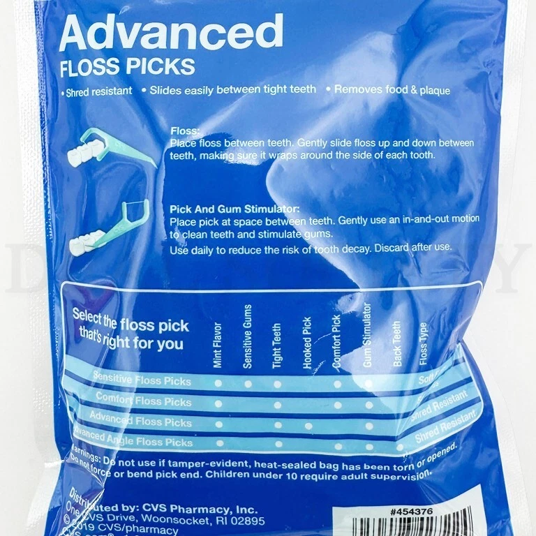 CVSHealth Advanced palhetas de fio dental perfeitas com flúor perfeito 90 unidades cada lote de 6 - Imagem 3 de 3