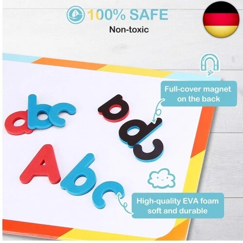 Hautton Magnetische Buchstaben und Zahlen, Magnetbuchstaben ABC Alphabet Set - Bild 3 von 4
