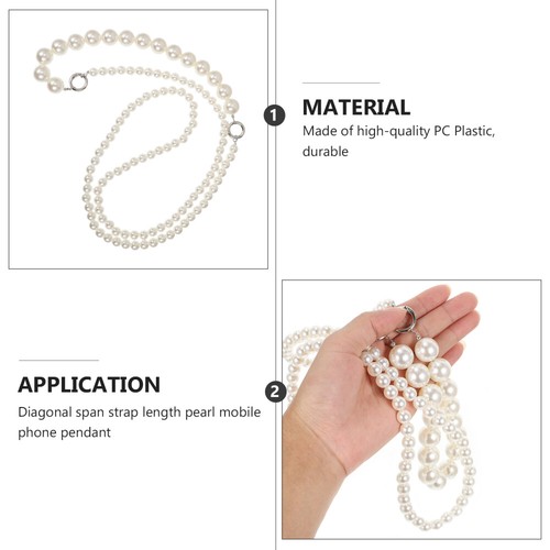 Perle Handykette Handy-Perlen-Anhänger Langer Kurzer Perlenriemen - 第 3/12 張圖片