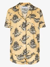 Desmond & Dempsey Eros Love Pyjamas Yellow Pyjamas Size Large