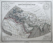MAPPAMONDO ANTICO - Carta Originale 1860 F. Naymiller - Ancient World Map