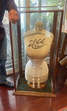 Antique 1800&rsquo;s  JCC Corset Mannequin With Original Gold Lettering Display Case