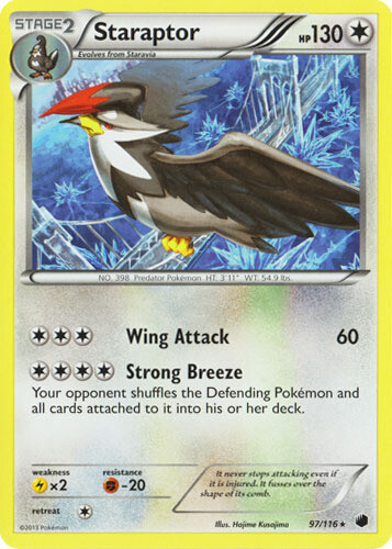 Pokemon - Staraptor - 97/116 - Rare - Plasma Freeze - NM