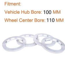 4pc 110 to 100 Aluminium Wheel Hub Centric Rings OD 110mm ID 100mm Hubrings