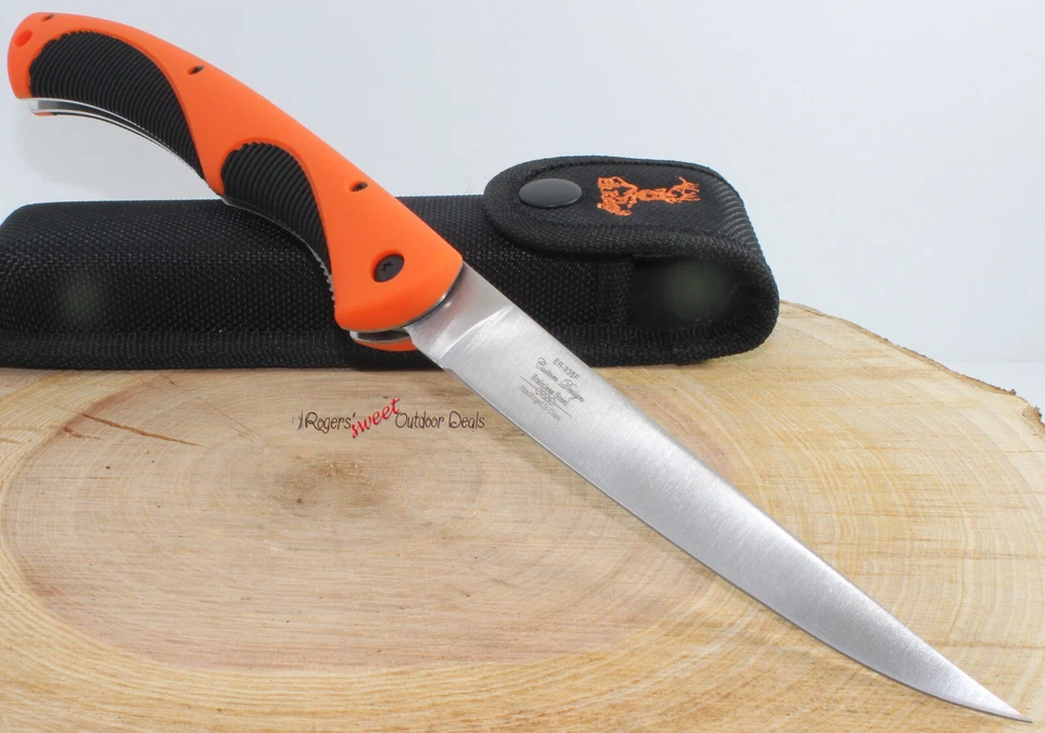 Navaja de bolsillo plegable para camping filete de pesca de pescado naranja 12,75" Elk Ridge Foto 2 de 4