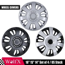14"-16" for Wheel Covers Snap On Full Hub Caps Tire & Steel Replacement 4PCS