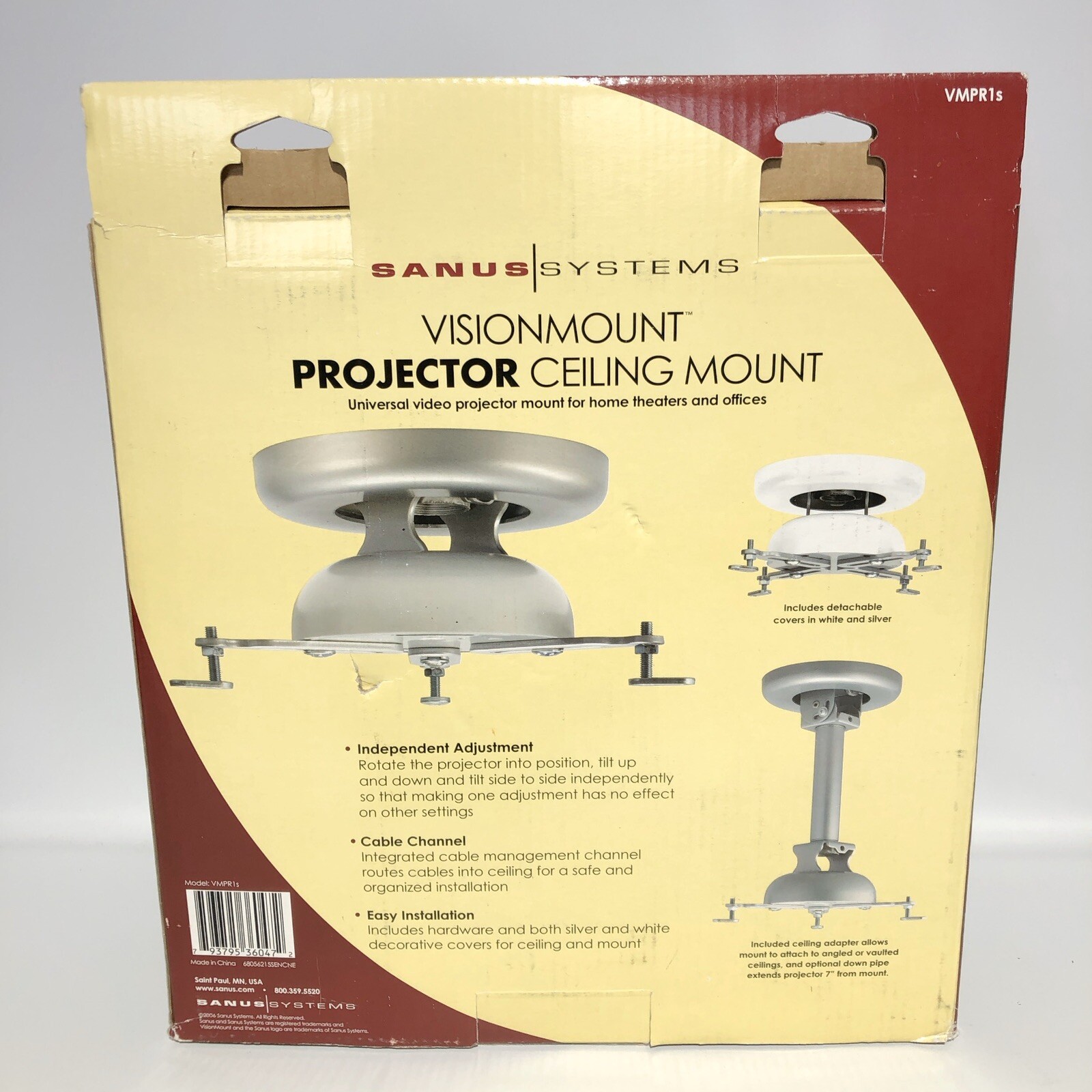Sanus Systems Visionmount Projector Ceiling Mount Vmpr1s Silver