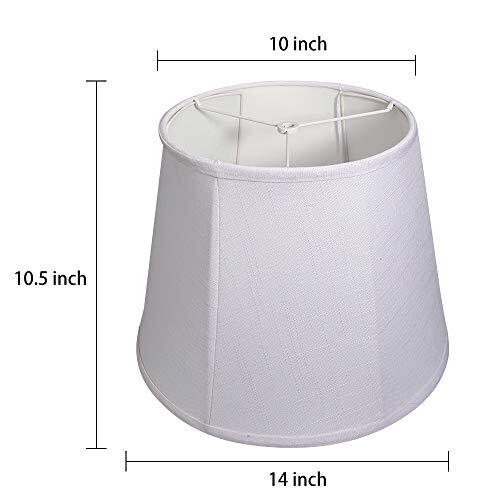 Set Of 2 Antique White Lamp Shades - 6.5x15x11 Inches, Spider Fitting, Classic Mushroom Pleat Design