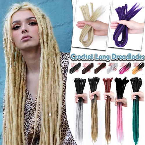 Handmade Dreadlocks Hair Extensions Double Ended Crochets Dreads Ombre Synthetic - Picture 12 of 54