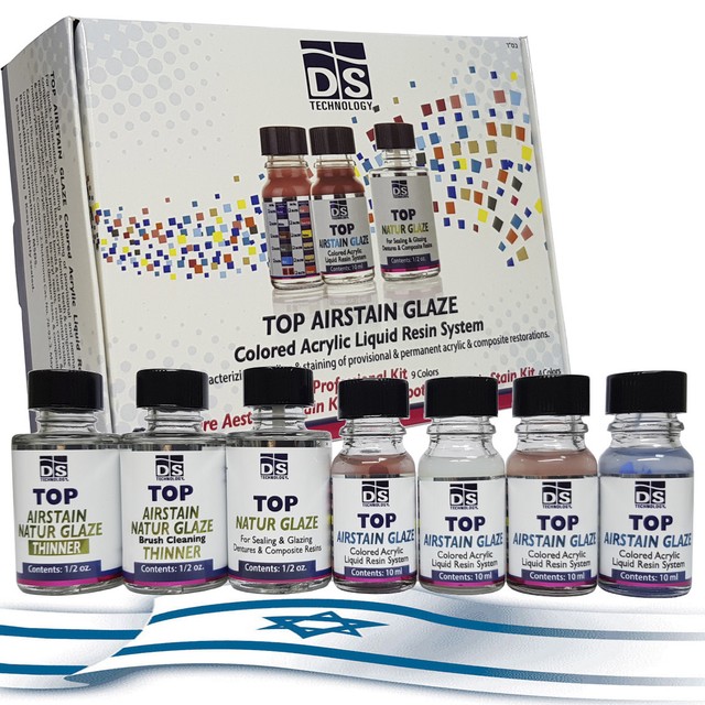 Dental Lab TOP AIRSTAIN GLAZE Denture Aesthetic Stain Kit Colored Acrylic System eBay