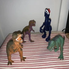 Lot Of 4 Allosaurus Tyrannosaurus Rex Large Figures Velociraptor SET  💗