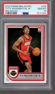 2022 Panini Hoops Basketball Red Back TyTy Washington Jr. #258 PSA 10