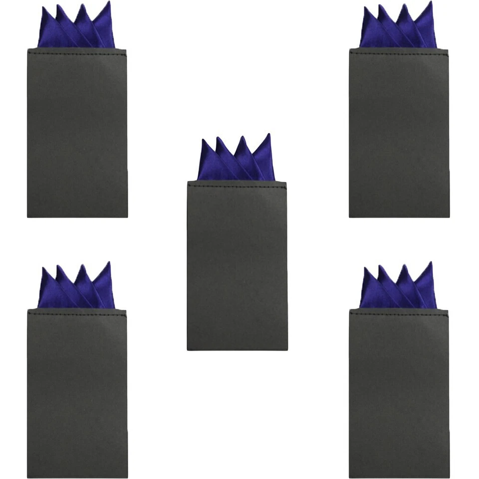 Pañuelo 5 PIEZAS Hombres Sólido 4 Pliegues Boda Fiesta Preplegado Bolsillo Cuadrado Foto 3 de 4