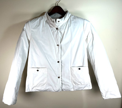 JAN MAYEN Womens Reversible Short Puffer Grey White Pockets Jacket Sz L