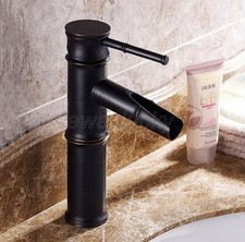 Oil Rubbed Bronze Bamboo Single Hole Bathroom Vessel Sink Lavatory Faucet wnf054