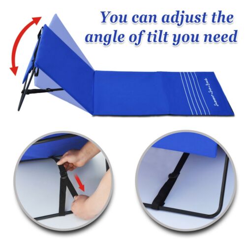 Portable Reclining Lounger Beach Chairs 600D Camping Ground Mat w Zipper Storage - Picture 20 of 35