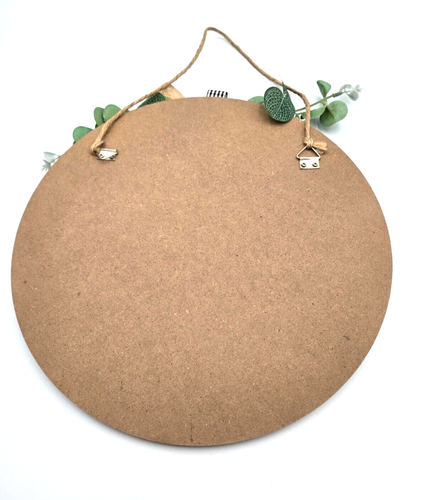Welcome Sign for Front Door, Funny, 12 inches, Wooden Round, Black & White - Picture 6 of 7