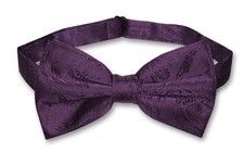 Vesuvio Napoli BOWTIE Dark Purple Paisley Color Mens Bow Tie for Tuxedo or Suit