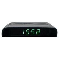 Solar Powered LCD Clock, Stick-On Luminous Car Clock with Temperature Display...