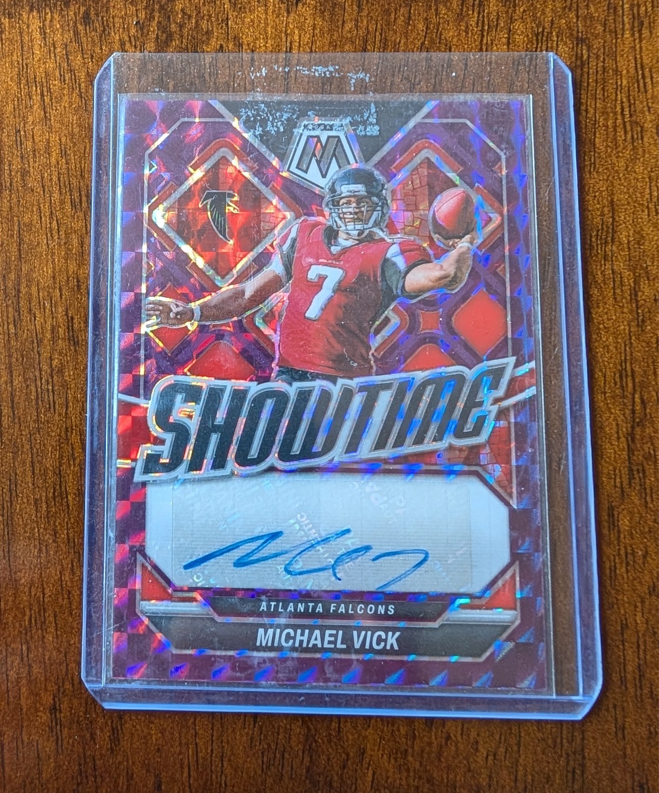 2024 Panini Mosaic Showtime Signature Michael Vick #SS-MVK Purple Prizm 1 /49