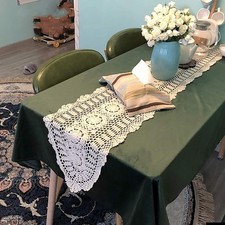 12x51 100 Cotton Handmade Crochet lace Table Runners Oblong Tablecloth Doili...