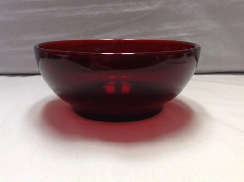 Vintage Anchor Hocking Ruby Red Glass Bowl 2” Tall