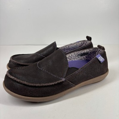 Spenco Siesta Women s US 10 Brown/Purple Leather Orthotic Casual Slip-On Loafers