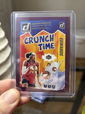 2025 Panini Donruss WNBA Crunch Time #4 AALIYAH EDWARDS Purple Press Proof