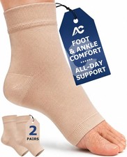 Ankle Brace Compression Sleeve Socks 2 Pack for Women Men Foot Arch Support
