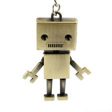 Cute Movable Metal Robot Keychain Keyring Key Chain Ring Bag Purse Pendant Gift