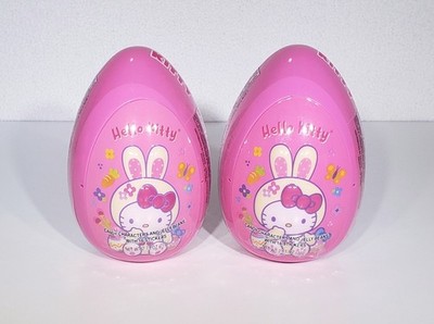 TWO EGGS - Hello Kitty 6 Inch Easter Egg Jelly Beans & 16 Stickers Sanrio NEW
