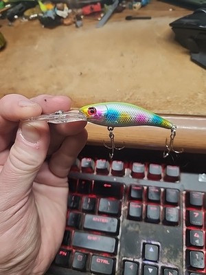 Minnow Fishing Lure 4 in Hard Artificial Bait Wobbler Crankbait New wo Package