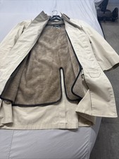 ENGLISH SQUIRE MEN'S Sz 38 L Zip Out Liner Trench OVERCOAT MADE IN USA
